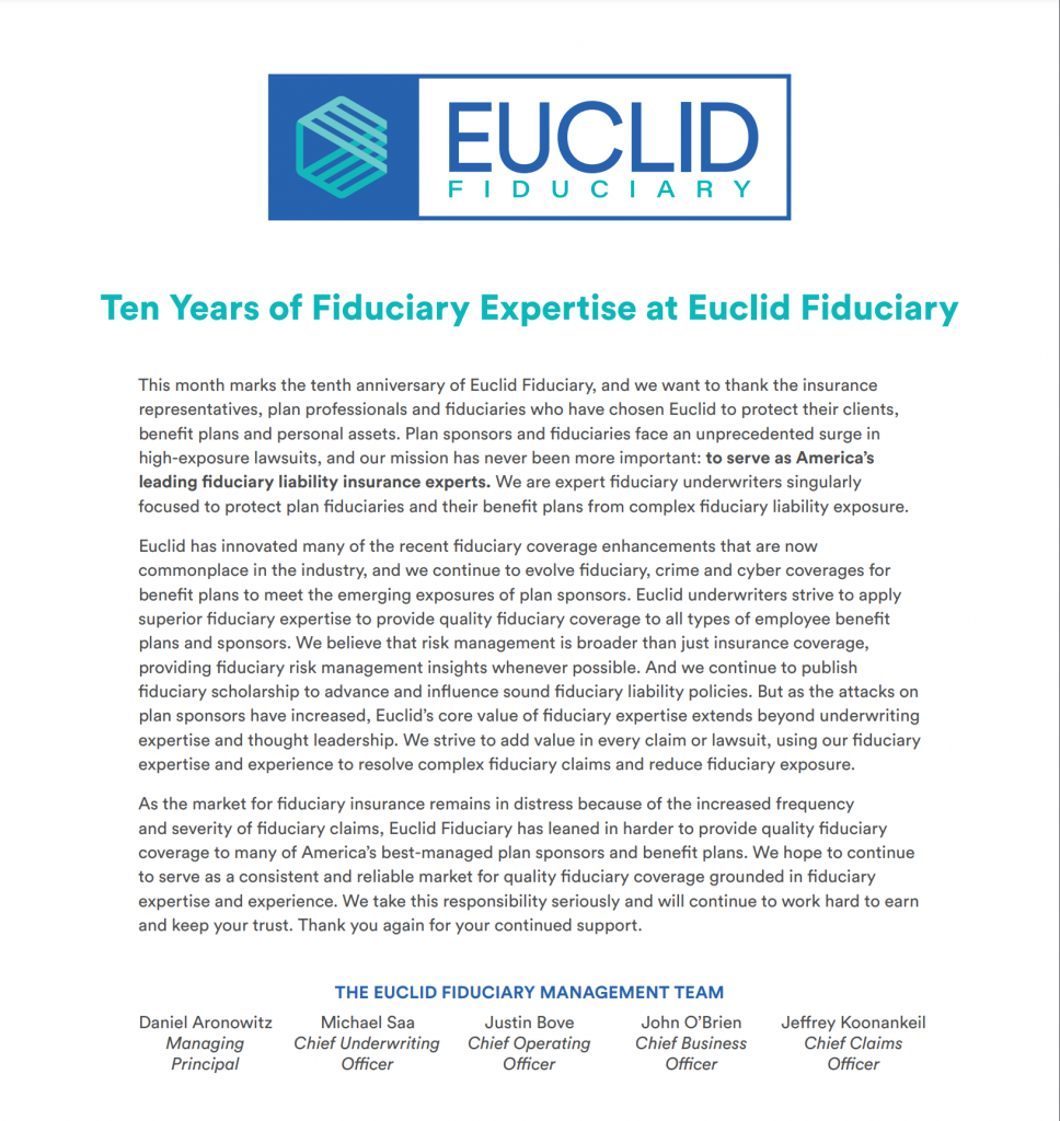 Euclid 10 years
