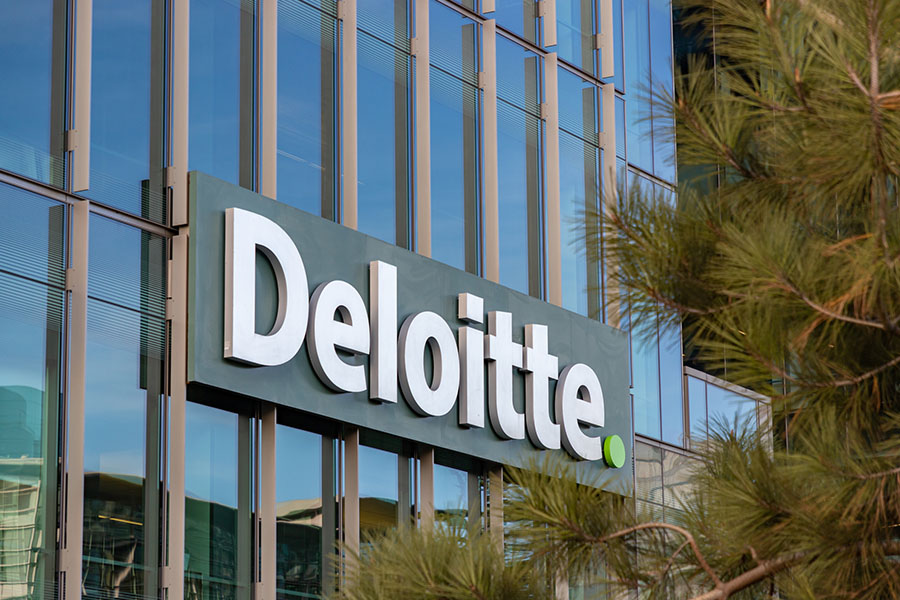 Deloitte logo on a building