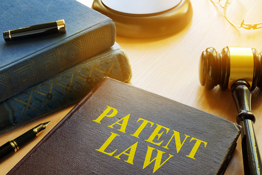 patent law book on desk